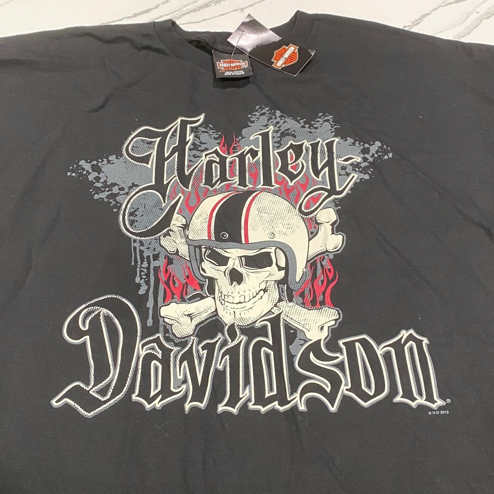 Harley-Davidson Black Skull Helmet Tee XXL Dillon Brothers Omaha Nebraska